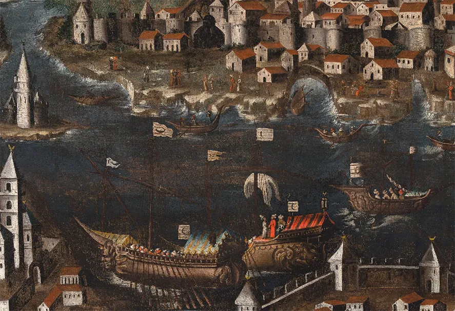 A 16th century oil painting commissioned to commemorate a celebrated ancestor, Luchino Dal Verme